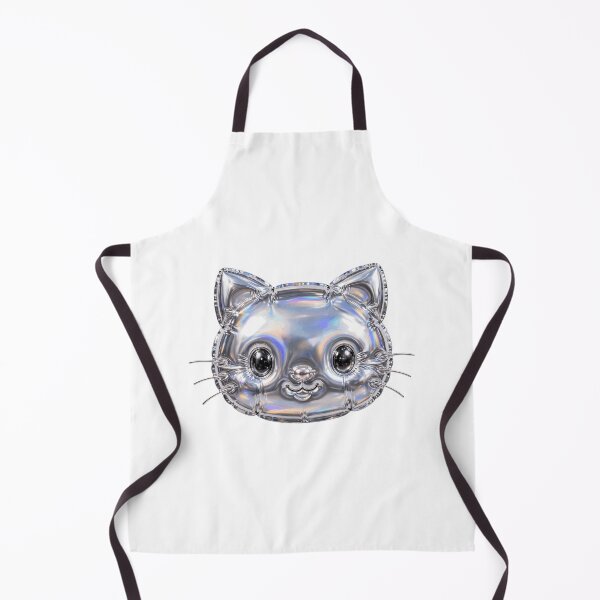 Item preview, Puffy Inflated Chrome Cat Face designed and sold by Teeny Quities.