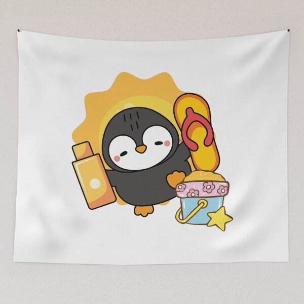 Item preview, Cute Penguin Summer Beach Vacation Kawaii  designed and sold by yuki-hana.