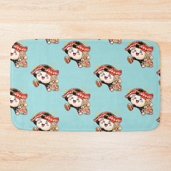 Item preview, Cheerful Tako Sushi – Cute Playful Japanese Food Character designed and sold by OddGarage.