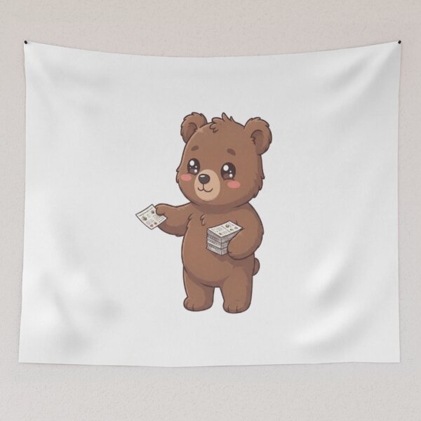 Item preview, Cute Bear Handing Out Flyers designed and sold by Ella_Sketch.