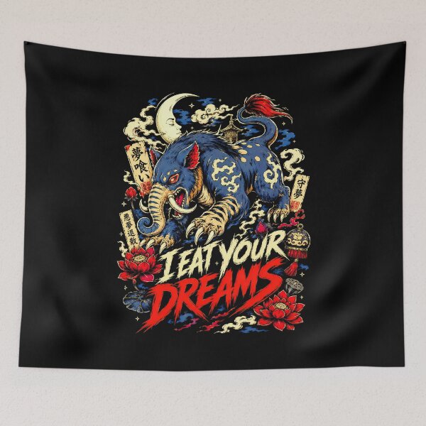 Item preview, Baku Dream Eater Japanese Yokai I Eat Your Dreams Shirt designed and sold by Tong4130.