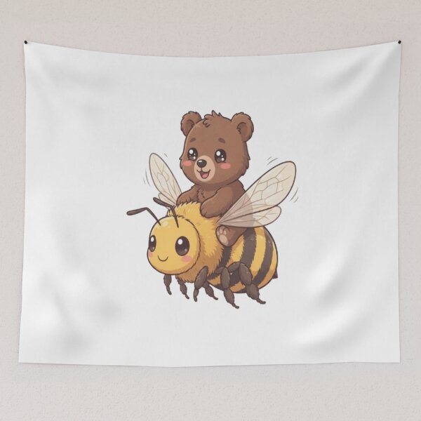 Item preview, Cute Bear Riding Giant Bumblebee designed and sold by Ella_Sketch.
