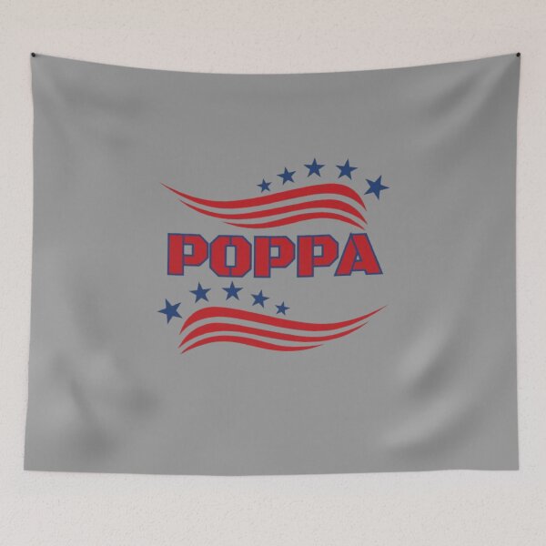 Item preview, Patriotic Poppa - Red White & Blue USA Flag Stars & Stripes Varsity Font designed and sold by PoppaBear71.