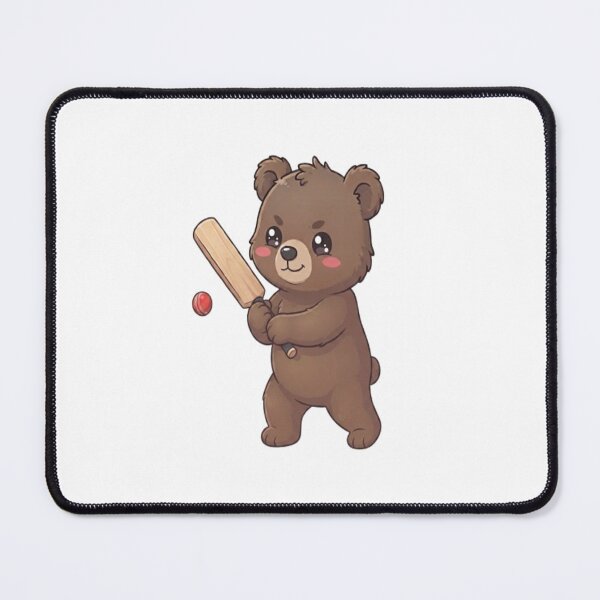 Item preview, Cute Bear Playing Cricket Match designed and sold by Ella_Sketch.