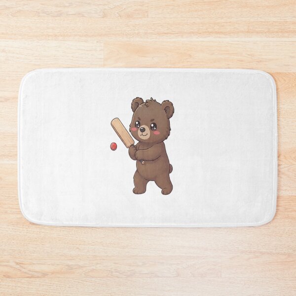 Item preview, Cute Bear Playing Cricket Match designed and sold by Ella_Sketch.