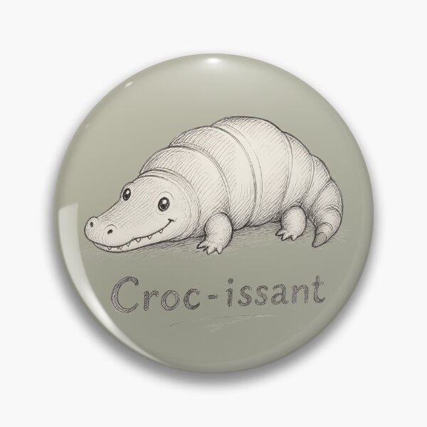 Item preview, Croc-issant - Cute Crocodile Croissant Food Pun designed and sold by ManggaeJM.
