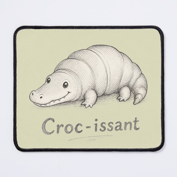 Item preview, Croc-issant - Cute Crocodile Croissant Food Pun designed and sold by ManggaeJM.