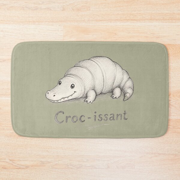 Item preview, Croc-issant - Cute Crocodile Croissant Food Pun designed and sold by ManggaeJM.