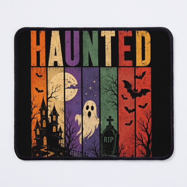 Item preview, Vintage Retro Haunted Halloween T-Shirt Design | Spooky Ghost, Bats & Graveyard designed and sold by PixcelForge.
