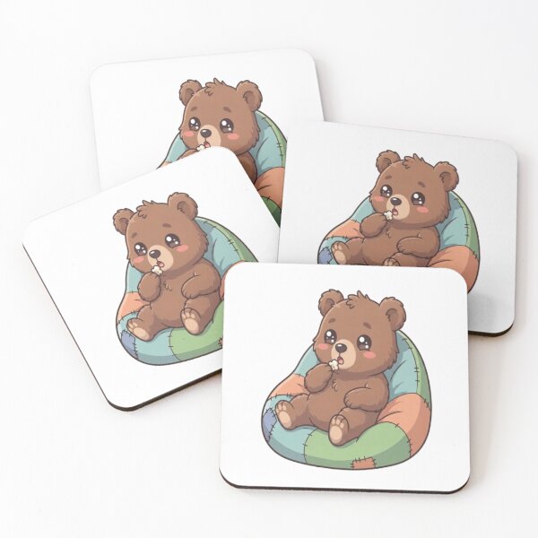 Item preview, Cute Bear In Beanbag Eating Popcorn designed and sold by Ella_Sketch.
