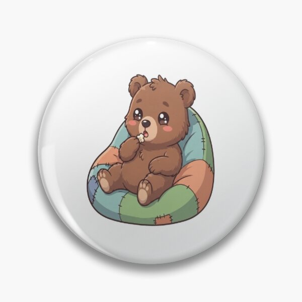 Item preview, Cute Bear In Beanbag Eating Popcorn designed and sold by Ella_Sketch.