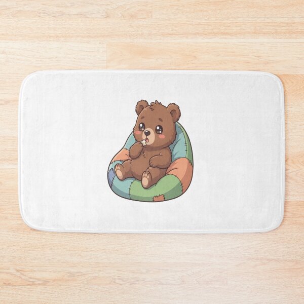 Item preview, Cute Bear In Beanbag Eating Popcorn designed and sold by Ella_Sketch.
