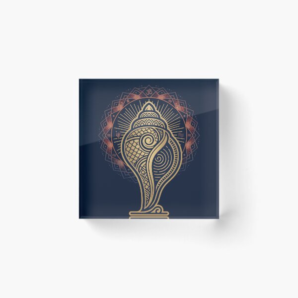 Item preview, Sacred Shankha Conch Mandala Art designed and sold by hutofdesigns.