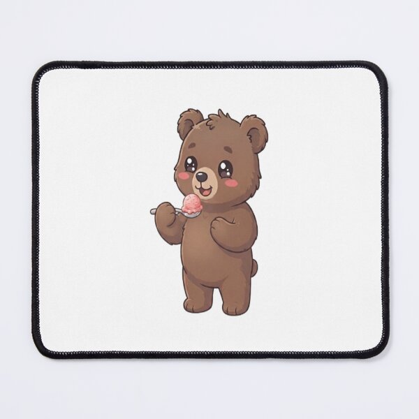 Item preview, Cute Bear Eating Strawberry Ice Cream designed and sold by Ella_Sketch.