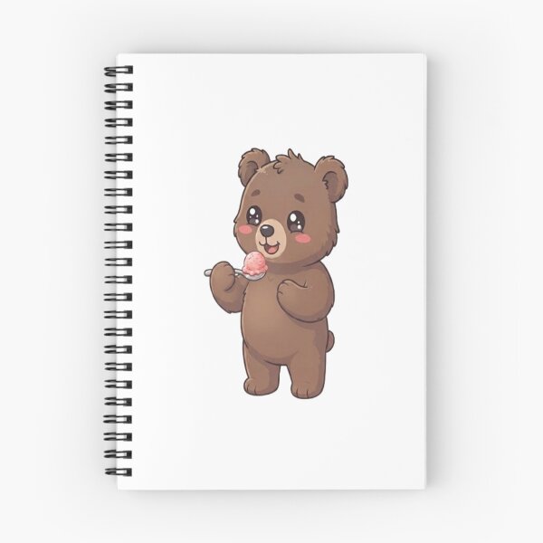 Item preview, Cute Bear Eating Strawberry Ice Cream designed and sold by Ella_Sketch.