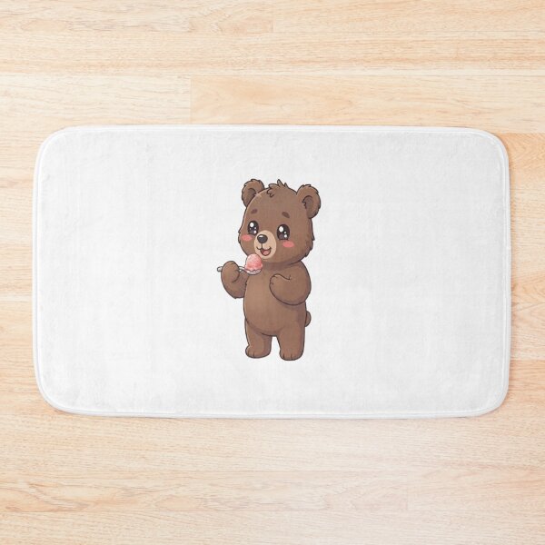 Item preview, Cute Bear Eating Strawberry Ice Cream designed and sold by Ella_Sketch.