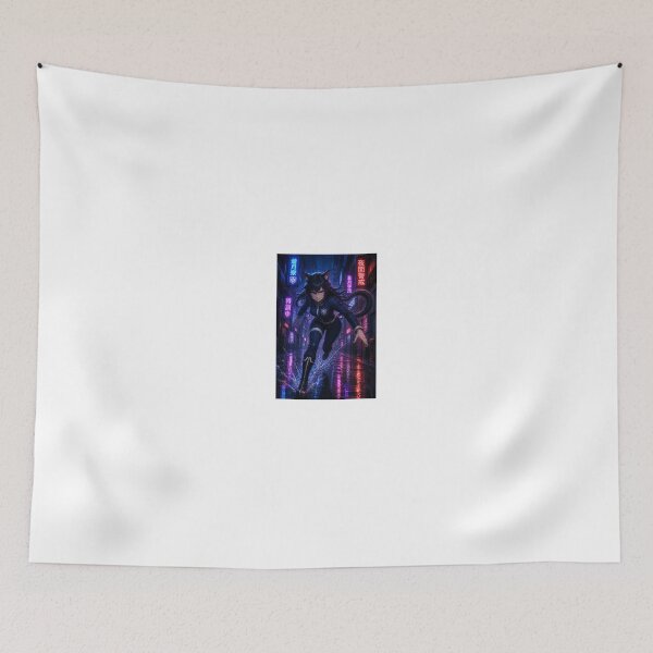 Item preview, Cat Girl in Blue Uniform in Neon City gojo designed and sold by CathryneDelamort.