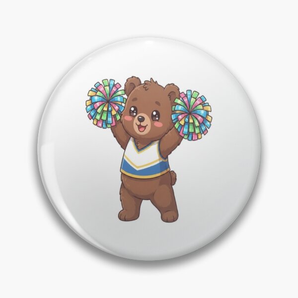 Item preview, Cute Bear Cheerleader With Pompoms designed and sold by Ella_Sketch.