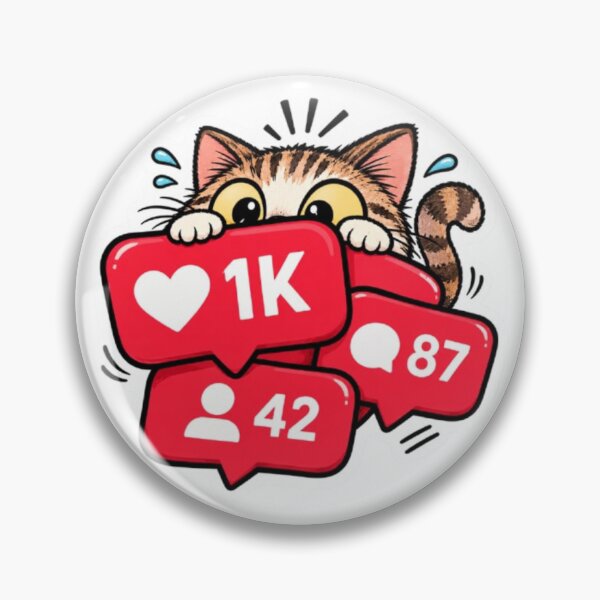 Artikelvorschau, Katze lugt hinter Social-Media-Benachrichtigungen hervor entworfen und verkauft von Snurly.