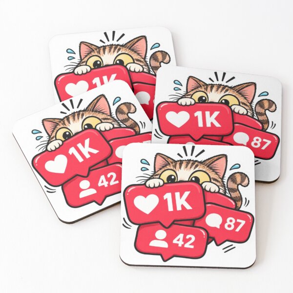 Item preview, Cat Peeking Behind Social Media Notifications designed and sold by Snurly.