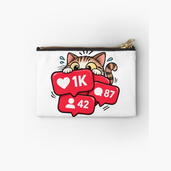 Item preview, Cat Peeking Behind Social Media Notifications designed and sold by Snurly.