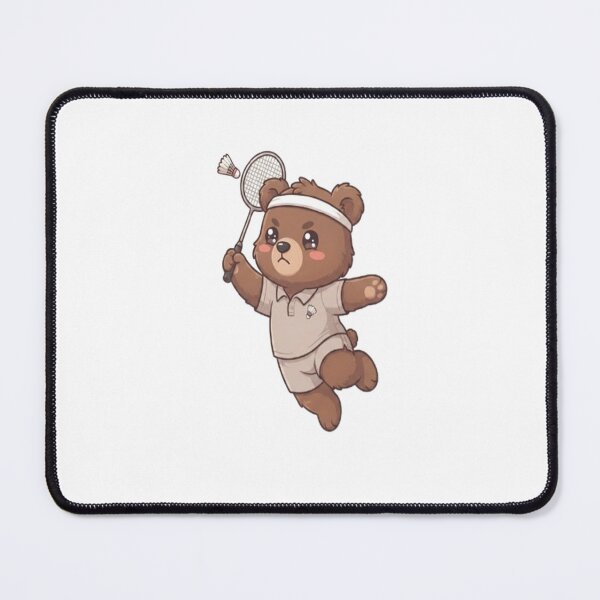 Item preview, Cute Bear Playing Badminton Game designed and sold by Ella_Sketch.