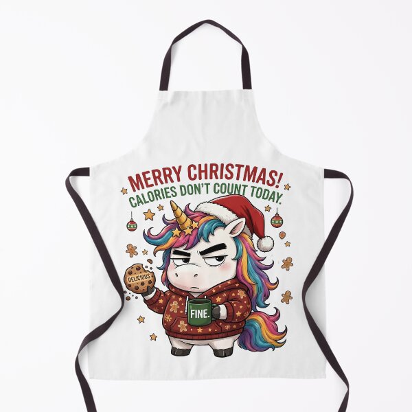 Item preview, Funny Christmas Unicorn Calories Don't Count Sarcastic Foodie Design designed and sold by Sitred123.