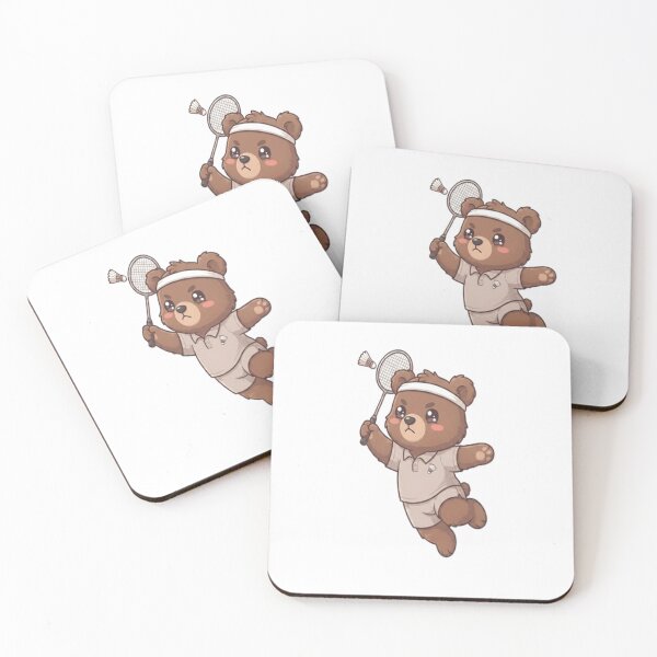 Item preview, Cute Bear Playing Badminton Game designed and sold by Ella_Sketch.