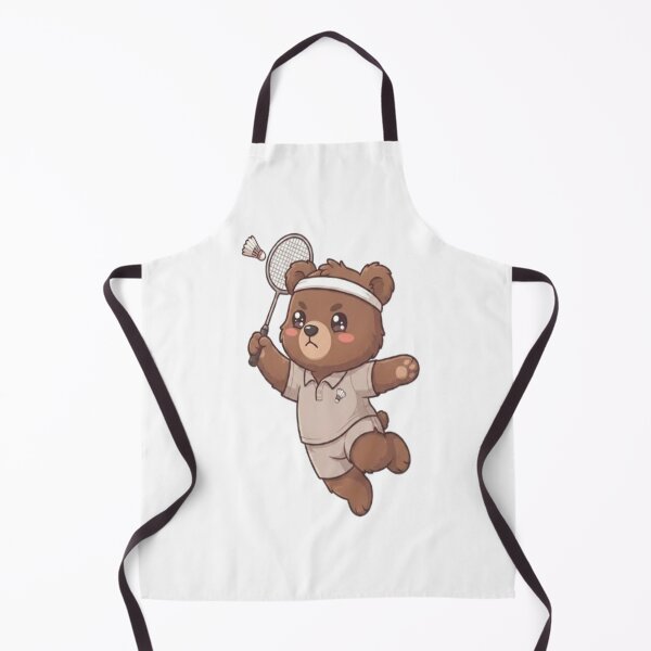 Item preview, Cute Bear Playing Badminton Game designed and sold by Ella_Sketch.