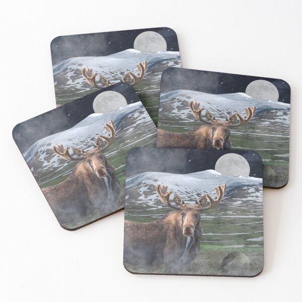 Item preview, Alces Luna llena en las llanuras designed and sold by GeoGoose.