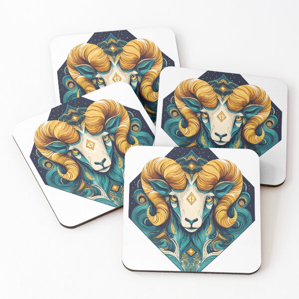 Item preview, Ornate celestial aries ram art print designed and sold by Checho30.
