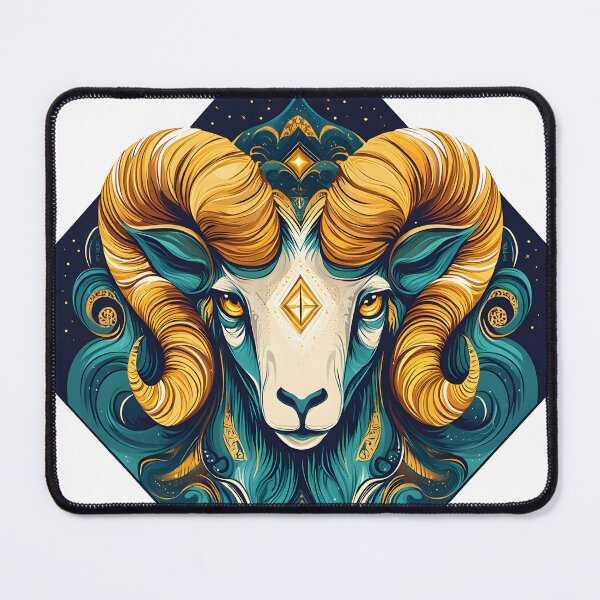 Item preview, Ornate celestial aries ram art print designed and sold by Checho30.