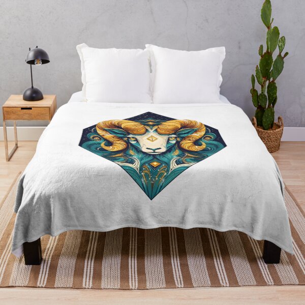 Item preview, Ornate celestial aries ram art print designed and sold by Checho30.