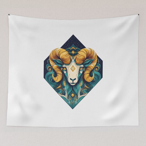 Item preview, Ornate celestial aries ram art print designed and sold by Checho30.