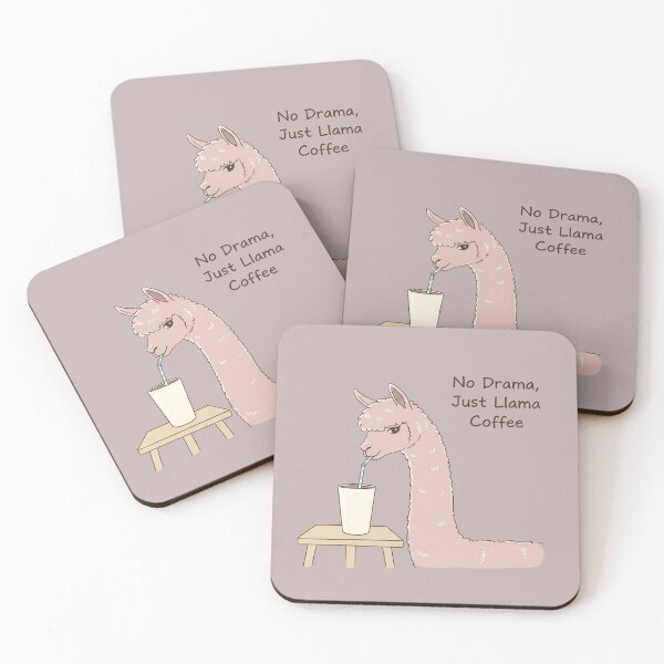 Item preview, No Drama Just Llama Coffee - Cute Alpaca Drinking Coffee designed and sold by ManggaeJM.