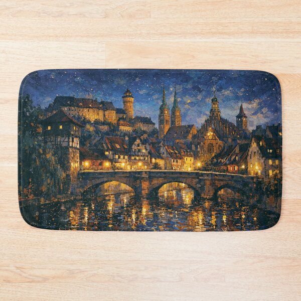 Item preview, A painting of Nuremberg bu night, Germany – A Beautiful city in Europe. designed and sold by GalleryKauffeld.