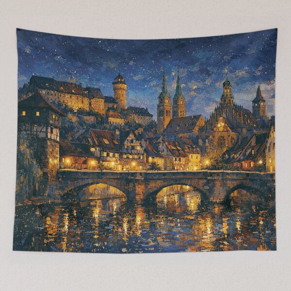 Item preview, A painting of Nuremberg bu night, Germany – A Beautiful city in Europe. designed and sold by GalleryKauffeld.