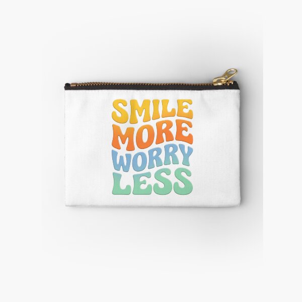 Item preview, Smile More Worry Less Retro Typography Quote designed and sold by HometownCozyCo.