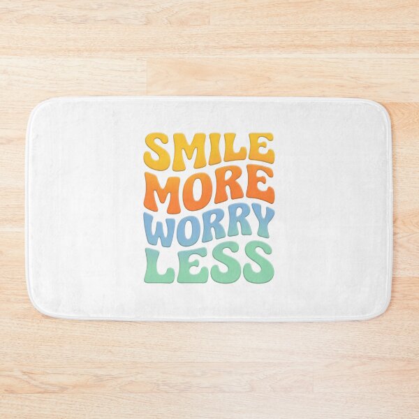 Item preview, Smile More Worry Less Retro Typography Quote designed and sold by HometownCozyCo.