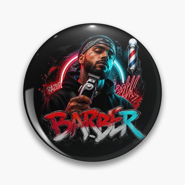Item preview, Neon Barber Graffiti Art with Barber Pole designed and sold by Barber MD Culture.