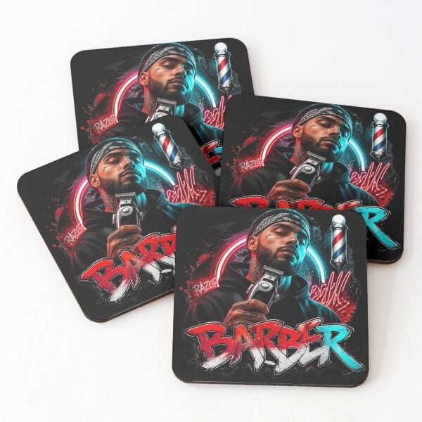 Item preview, Neon Barber Graffiti Art with Barber Pole designed and sold by Barber MD Culture.