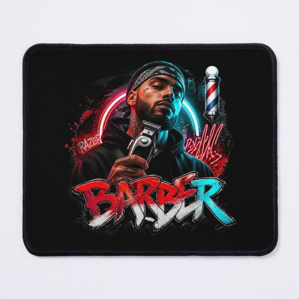 Item preview, Neon Barber Graffiti Art with Barber Pole designed and sold by Barber MD Culture.