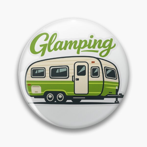 Item preview, Glamping Camper – Vintage Lime‑Green Adventure designed and sold by GabeMountainArt.