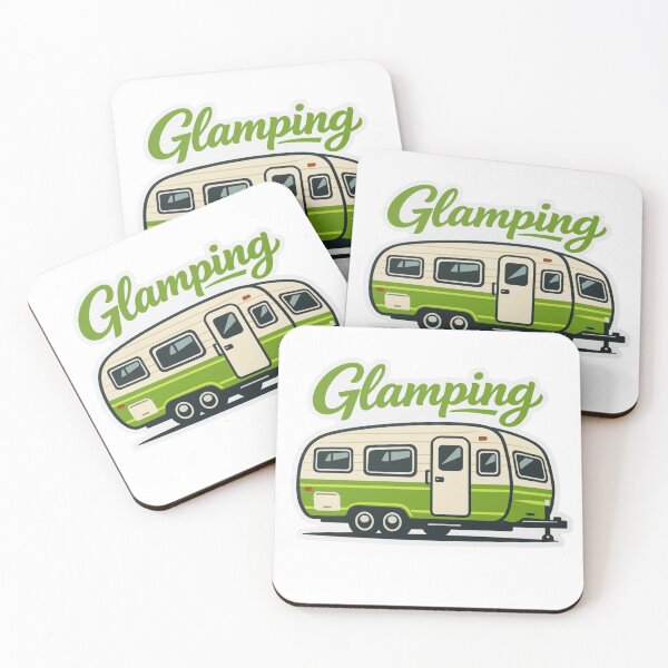 Item preview, Glamping Camper – Vintage Lime‑Green Adventure designed and sold by GabeMountainArt.