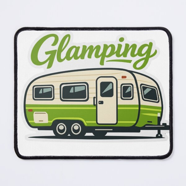 Item preview, Glamping Camper – Vintage Lime‑Green Adventure designed and sold by GabeMountainArt.