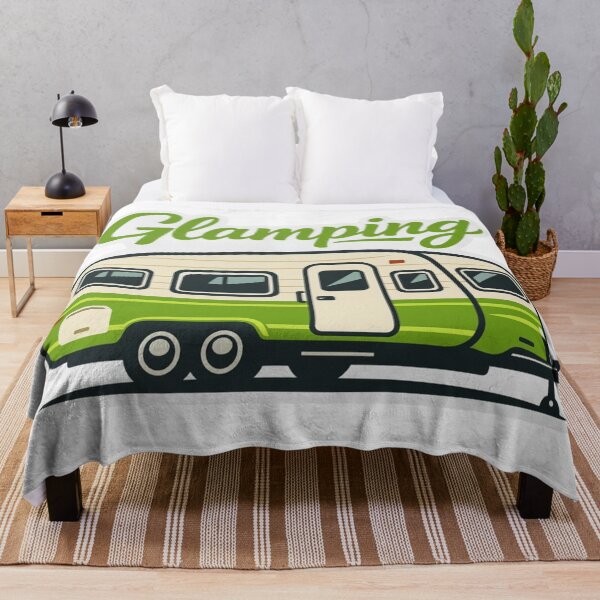 Item preview, Glamping Camper – Vintage Lime‑Green Adventure designed and sold by GabeMountainArt.