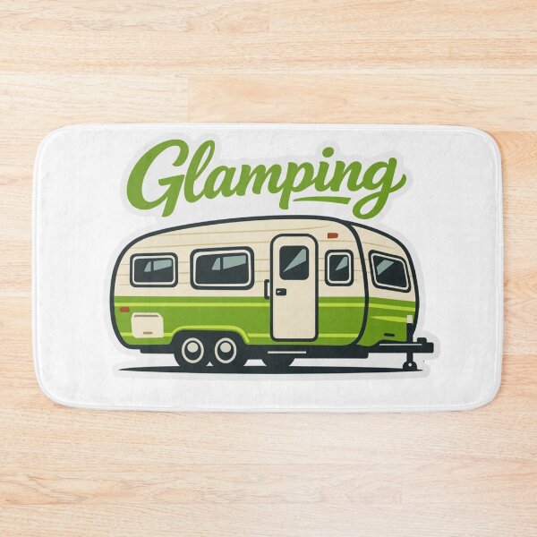 Item preview, Glamping Camper – Vintage Lime‑Green Adventure designed and sold by GabeMountainArt.