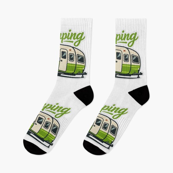 Item preview, Glamping Camper – Vintage Lime‑Green Adventure designed and sold by GabeMountainArt.