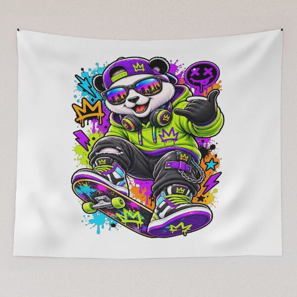 Item preview, Skater Panda Graffiti Streetwear Character designed and sold by JMDG Studio.