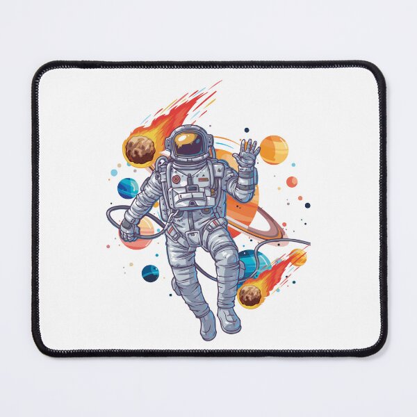 Item preview, Astronaut Exploring Space with Planets and Meteors designed and sold by yuki-hana.